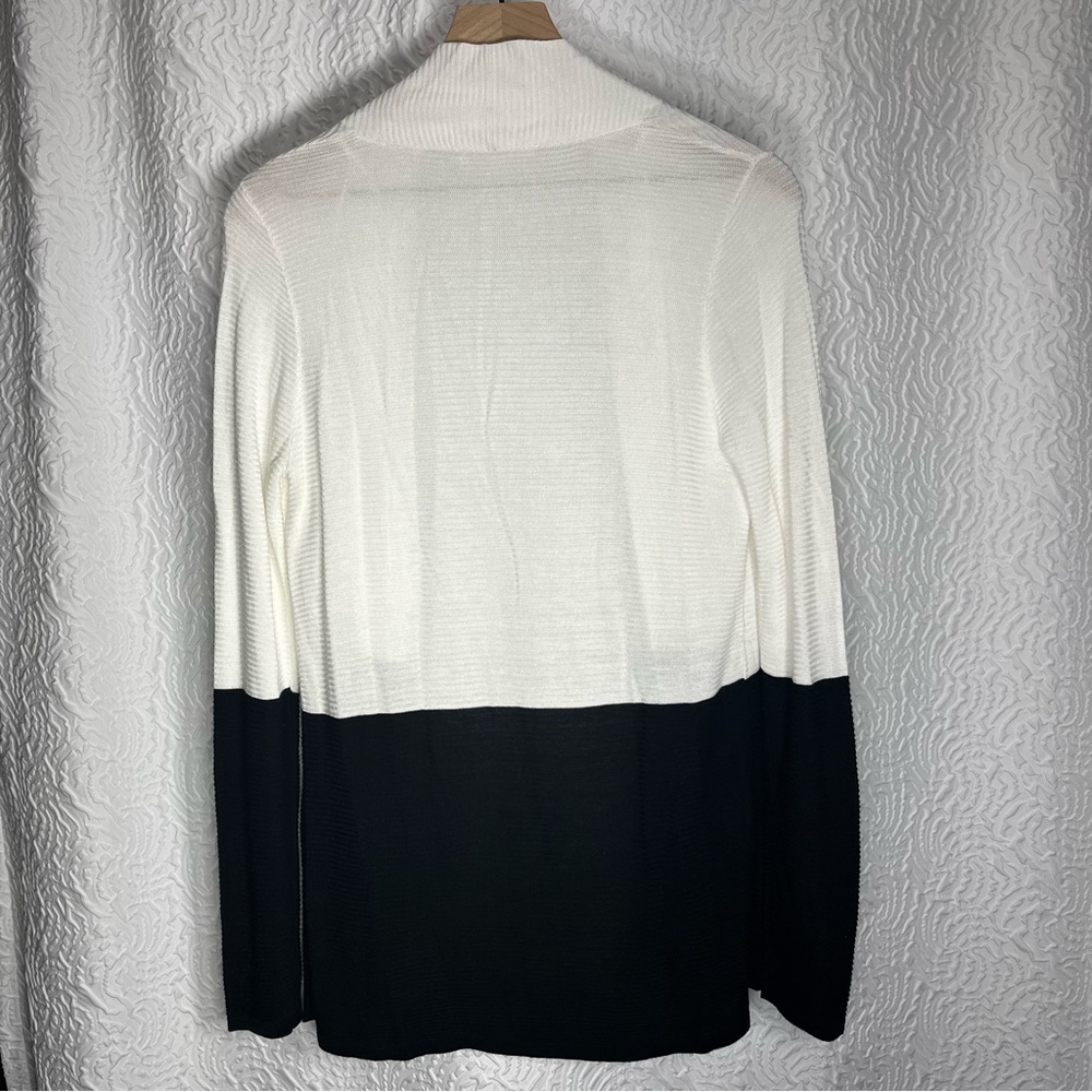 Cyrus Color Block Open Front Long Cardigan - image 5